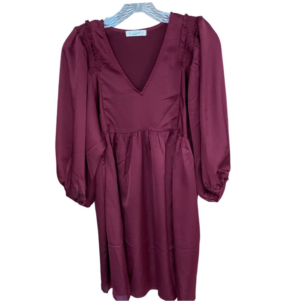Magnolia Boutique | Burgundy Baby Doll Dress | Small